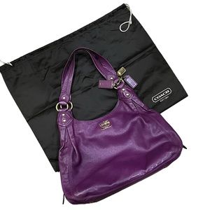 Original Coach Maggie 14313 Madison Purse Purple Leather Shoulder Hand Bag